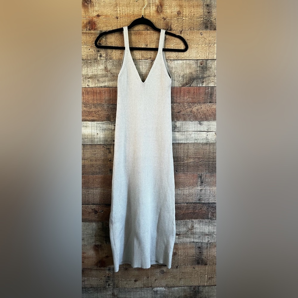Zara small cream knit midi tank dress